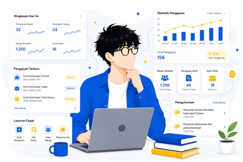 DigiWarga dashboard mockup