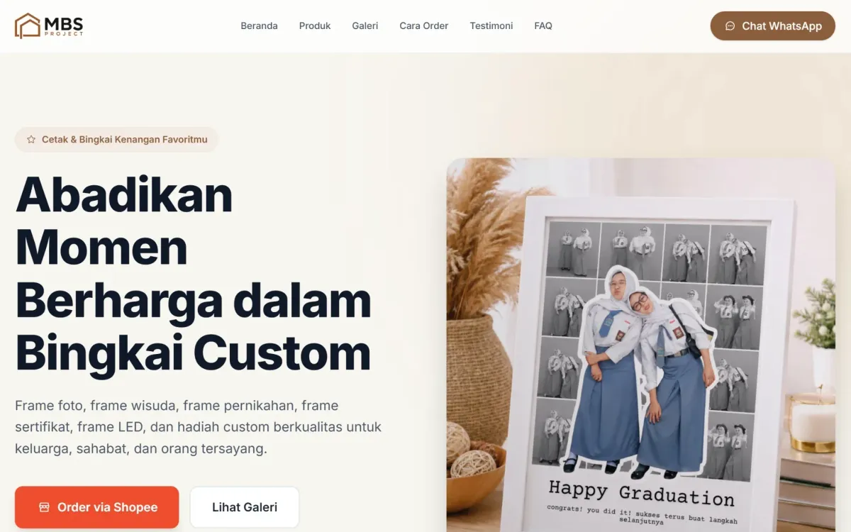Screenshot website MBS Project