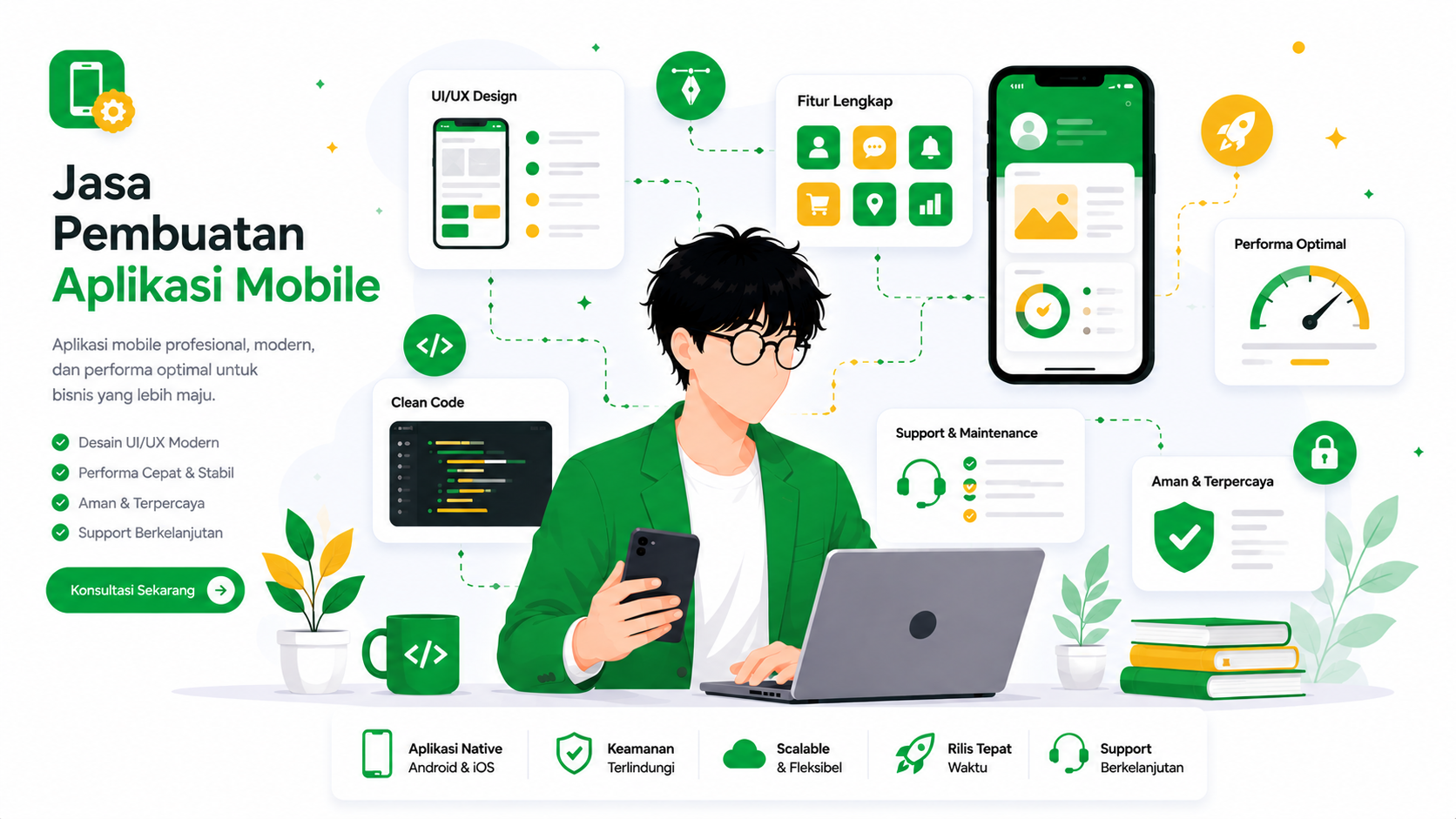 Ilustrasi Jasa Pembuatan Aplikasi Mobile